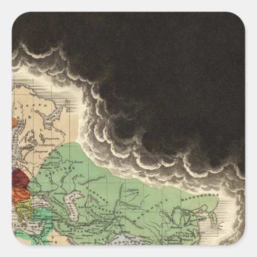 Uitsluiting van het Rijk van Kublai Khan 1294 AD Vierkante Sticker (Voorkant)