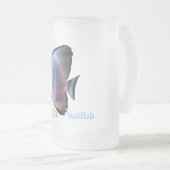 Uitsnede van langvinnige batfish matglas bierpul (Voorkant rechts)