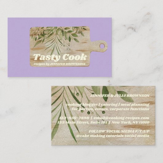 Uitsnijderij Robuust paars Visitekaartje (Voorkant / Achterkant)