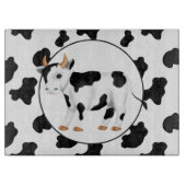 Uitsnijderij van cartoon voor koe in het land snijplank (Voorkant)