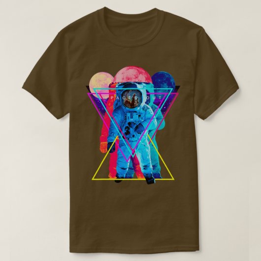 Uitsparende Astronaut Buitenspatie T-shirt (Design voorkant)