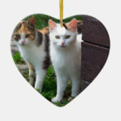 Uitspelen van katten keramisch ornament (Voorkant)