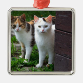 Uitspelen van katten metalen ornament