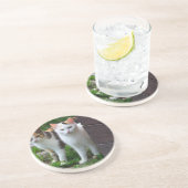 Uitspelen van katten zandsteen onderzetter (Zijkant)