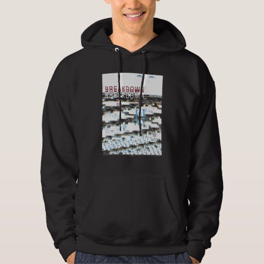 Uitsplitsing Retro Computer Glitch Geek Programmer Hoodie (Voorkant)