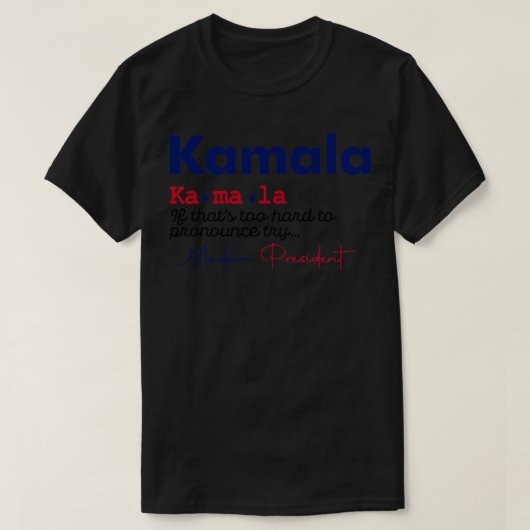Uitspraak van Kamala Dictionary T-shirt (Design voorkant)