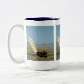 Uitspringen na regen tweekleurige koffiemok (Links)