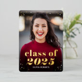 Uitstaande klasse Folie Afstuderen Folie Uitnodiging (Staand Voorkant)