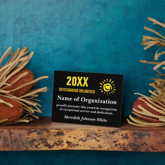 Uitstaande vrijwilliger van het Jaar Fotoplaat (Zijkant)