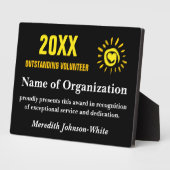 Uitstaande vrijwilliger van het Jaar Fotoplaat (Zijkant)