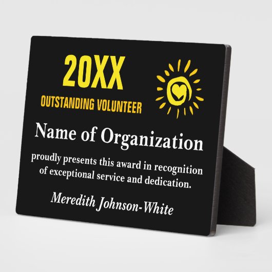 Uitstaande vrijwilliger van het Jaar Fotoplaat (Zijkant)