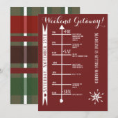 Uitstapje-itinerarium voor vrijgezellenfeestje kaart (Voorkant / Achterkant)