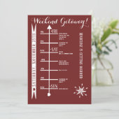 Uitstapje-itinerarium voor vrijgezellenweekend kaart (Staand voorkant)