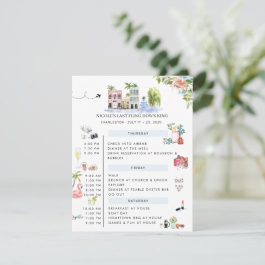 Uitstapje voor vrijgezellen | Charleston, SC Kaart (Staand voorkant)