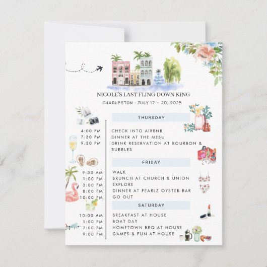 Uitstapje vrijgezellenfeest | Charleston, SC Kaart (Voorkant)