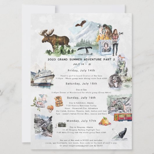 Uitstapprogramma vrijgezellenweekend | Alaska-crui Kaart (Voorkant)