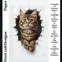 Uitsteken van gat Tabby Cat CN6 Scrapbook Paper