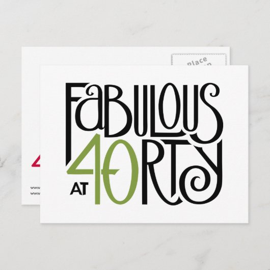 Uitstekend 40 groen Briefkaart (Voorkant / Achterkant)