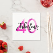 Uitstekend 40e | Moderne Elegante Chic Roze Verjaa Servet (Insitu)