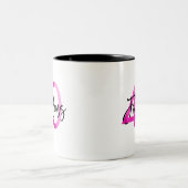 Uitstekend 40e | Moderne Elegante Hot Pink Verjaar Tweekleurige Koffiemok (Center)