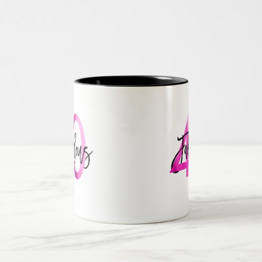 Uitstekend 40e | Moderne Elegante Hot Pink Verjaar Tweekleurige Koffiemok (Center)