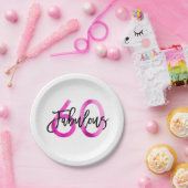 Uitstekend 60e | Moderne chique elegante roze verj Papieren Bordje (Feest)