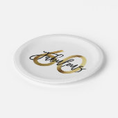 Uitstekend 60e | Moderne Elegante Chic Gouden Verj Papieren Bordje (Gekanteld)