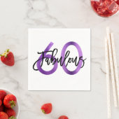 Uitstekend 60e | Paarse moderne elegante verjaarda Servet (Insitu)