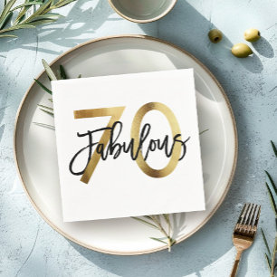 Uitstekend 70e Moderne Elegante Chic Gouden Verj Servet