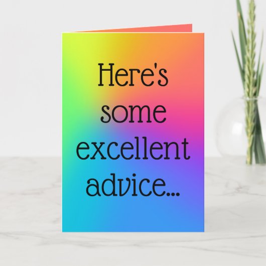 "Uitstekend advies" Grappige kaart (Voorkant)