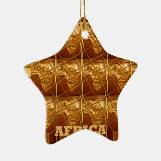 Uitstekend Afrikaanse kaart — Golden design Keramisch Ornament (Rechts)
