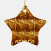 Uitstekend Afrikaanse kaart — Golden design Keramisch Ornament (Voorkant)
