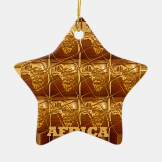 Uitstekend Afrikaanse kaart — Golden design Keramisch Ornament (Voorkant)