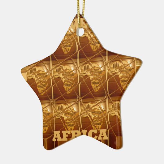Uitstekend Afrikaanse kaart — Golden design Keramisch Ornament (Links)