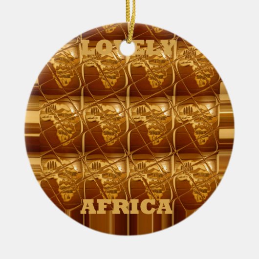 Uitstekend Afrikaanse kaart — Golden design Keramisch Ornament (Voorkant)