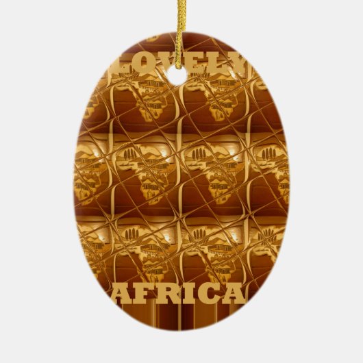 Uitstekend Afrikaanse kaart — Golden design Keramisch Ornament (Voorkant)