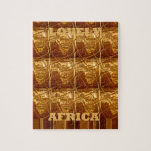 Uitstekend Afrikaanse kaart — Golden design Legpuzzel