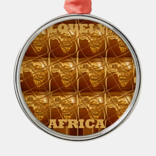 Uitstekend Afrikaanse kaart — Golden design Metalen Ornament (Voorkant)