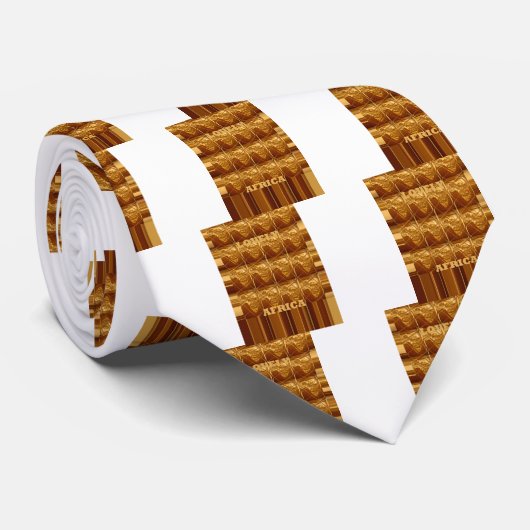 Uitstekend Afrikaanse kaart — Golden design Stropdas (Opgerold)