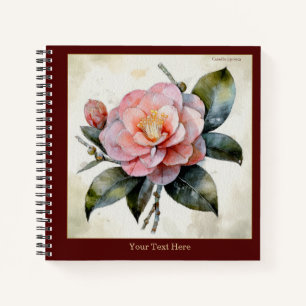 Uitstekend aquarel Camellia Japonica Notitieboek #