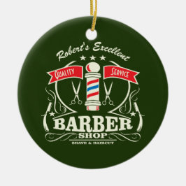 Uitstekend Barber Shop Stylist Shave Green Keramisch Ornament