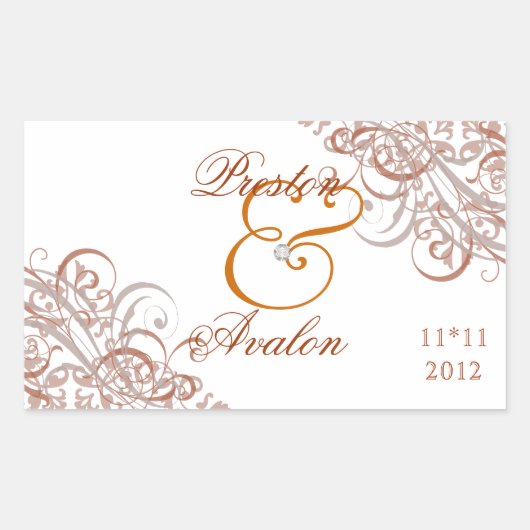 Uitstekend barok Sinaasappel Save the Date Sticker (Voorkant)