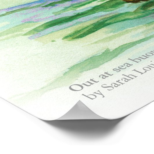 Uitstekend bij zee Buoy waterverf Schetsdruk Poster (Hoek)