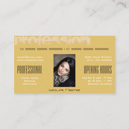 Uitstekend Classic Leopard Pattern Brown Beige Visitekaartje (Achterkant)