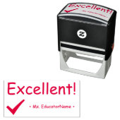 "Uitstekend!" Commendement Rubber Stamp Zelfinktende Stempel (In situ)