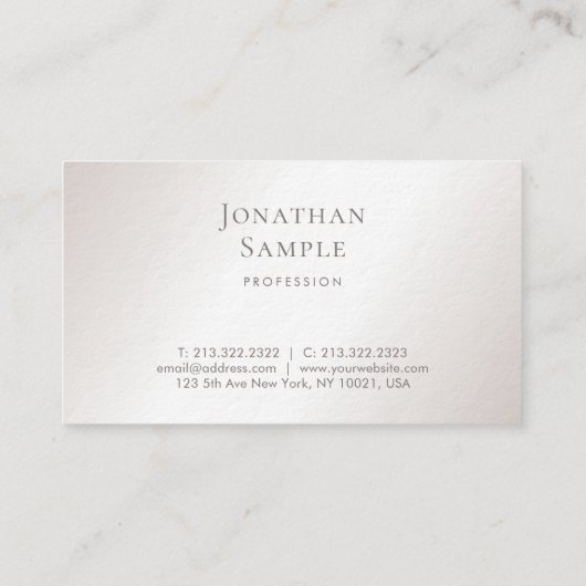 Uitstekend creatief minimalistisch design Moderne Visitekaartje (Achterkant)