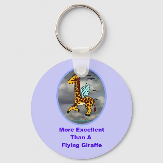 Uitstekend dan een vliegende Giraffe Sleutelhanger (Voorkant)