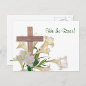 Uitstekend! De Lelies van Pasen & Houten Feestdagenkaart (Voorkant / Achterkant)