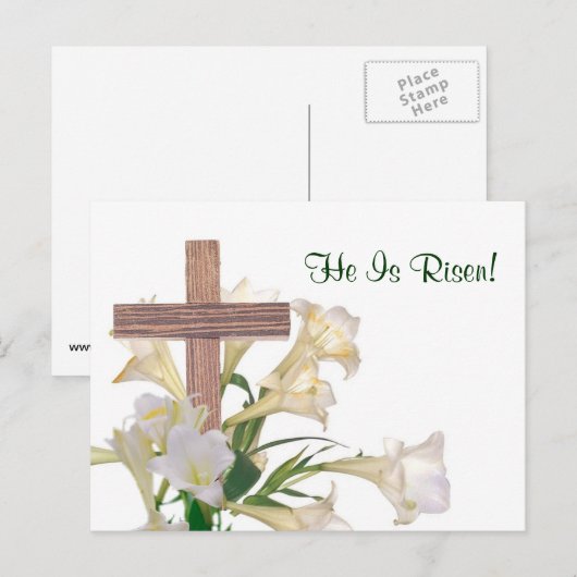 Uitstekend! De Lelies van Pasen & Houten Feestdagenkaart (Voorkant / Achterkant)