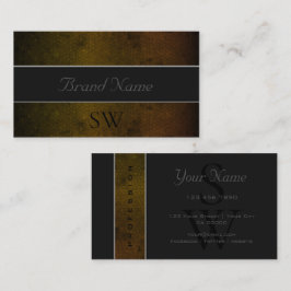 Uitstekend donkergele slangenpatroon en Initialen Visitekaartje